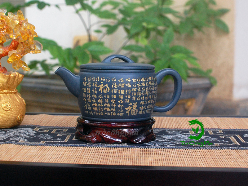 Ấm Tử Sa Bạch Phúc Hán Ngõa Lục Nê – ATS1414